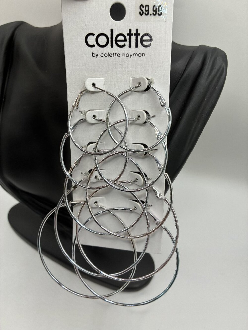 5-Pack Silver Hoops: 5 Different Sizes